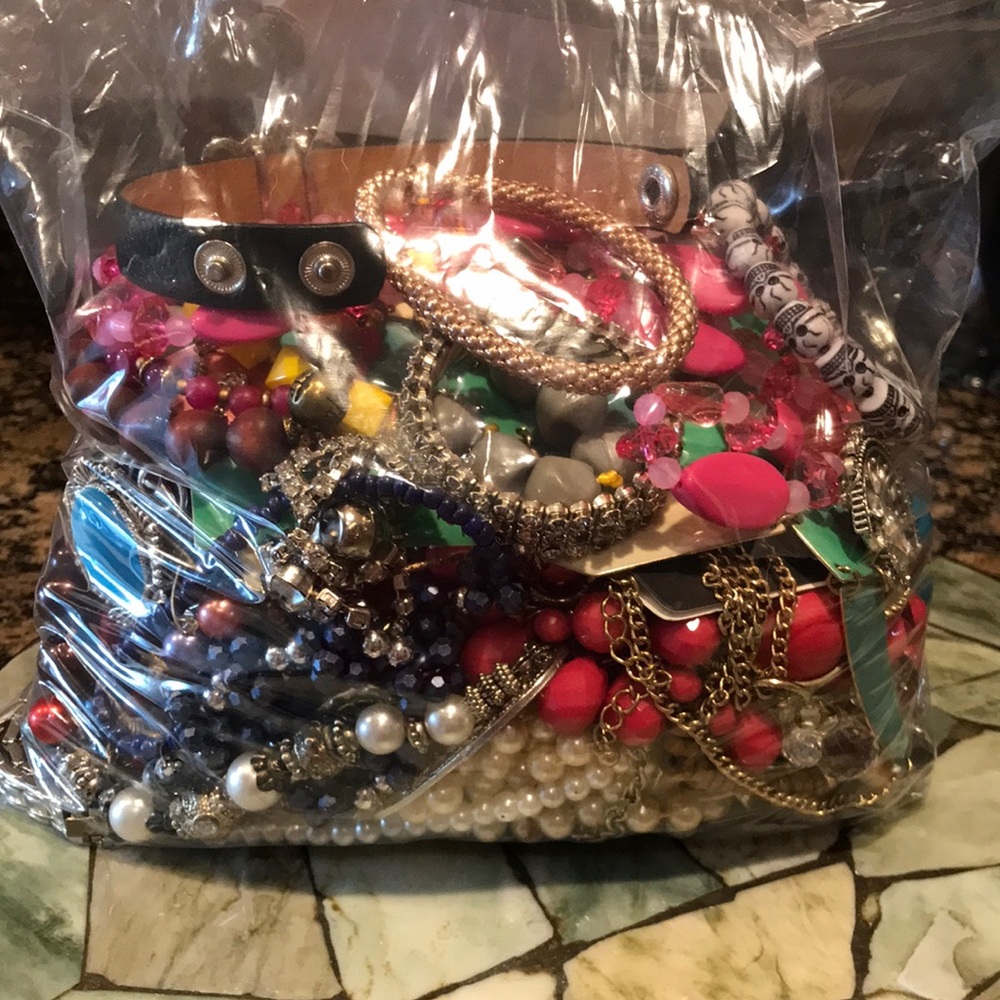 4lbs. Vtg to Mod Jewelry Crafting Lot~Rhinestones, Skulls, Sarah Coventry~